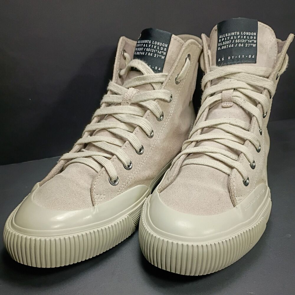 AllSaints Dumont High-top Sturdy Suede Chalk White Men's Size 9